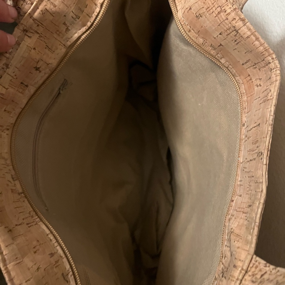 Elegant boho cork Tan Tote Bag - Picture 3 of 3